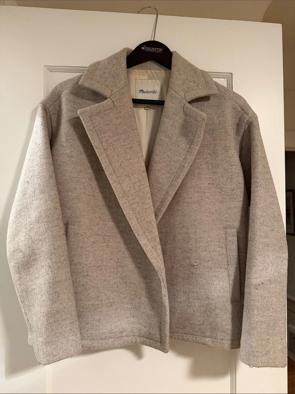 Madewell Heather Gray Wool-Blend Peacoat Jacket